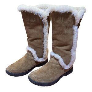 UGG Australia Katia Sheepskin Lined Suede Boots Womens 6 Chestnut Brown 1008030